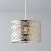 Emitto Ceiling Light Shade Moroccan Style Silver Chrome Pendant Shade Lamp Decor