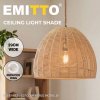 Emitto Ceiling Light Shade Pendant Woven Lampshade Natural Lightshade Easy Fit