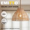Emitto Ceiling Light Shade Wicker Basket Style Plastic Lampshade Pendant 2PCS