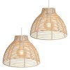 Emitto Ceiling Light Shade Wicker Basket Style Plastic Lampshade Pendant 2PCS