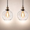 Emitto 2PCS Ceiling Pendant Light Industrial Glass LampShade Adjustable Cable