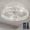 Emitto LED Ceiling Fan Light Dimmable 6 Speed Lamp Living Room with Remote APP