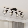 EMITTO LED Spot Ceiling Light 4-Way Adjustable Vintage Black Metal E14 Fixture