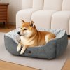 Skylos Dog Bed Large Pet Cushion for Calming Anti Anxiety Fluffy Plush Washable
