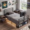 Levede Single Bed Frame Gaming Bed TV Bed 360 Rotating Mount Metal Black