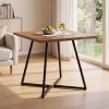 Levede dining table square dining table 80cm 25mm metal frame MDF Walnut