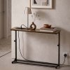 Levede Console Table Slim Height Adjustable with Outlets for Entryway Sofa Black