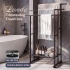 Levede Towel Rail Metal Rack With Basket 3-Tier Storage Anti-Slip Foot Black