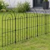 Mountview Garden Fence 10pc Metal Dog Fence Picket Fence Black Steel