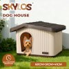 Skylos Plastic Dog House Pet Kennel Shelter for Small Medium Dogs Indoor Outdoor