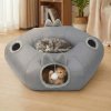 Skylos Foldable Cat Tunnel Bed Interactive Donut Toy for Indoor Cats Kittens