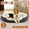 Skylos Dog Bed Luxury Soft Washable Puppy Cat Cushion Mattress Corduroy Grey M