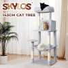 Skylos 143cm Cat Tree Multilevel Scratching Post Climbing Tower Activity Centre