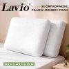 Lavio Ergonomic Memory Foam Pillow for Neck Shoulder Pain Relief Washable 2PC