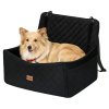 Skylos Dog Booster Car Seat Travel Carrier Bed Basket for Pet up to 55lbs Black