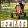 Skylos Dog Stroller Pet Pram Foldable Shock Absorbing Wheels Outdoor Orange