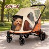 Skylos Dog Stroller Pet Pram Foldable Shock Absorbing Wheels Outdoor Orange