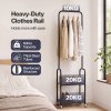 Levede Clothes Rack Heavy Duty Garment Rack 2 Shelf Locking Wheels Bedroom Black
