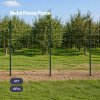 Metal Fence Posts 4Ft 10Pc Set U Shape Powder Coated for Garden Boundary Green