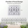 Mountview Fence Dog Fence Outdoor Garden Fence 5Pc Rustproof Steel Yard Black