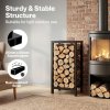 Levede Firewood Rack Metal Outdoor Storage Log Holder Fireplace 30 x 22 x 59cm