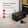 TOQUE Humane Mouse Traps Live Catch Rodent Trap Auto Lock For outdoor Black 2pc