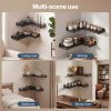 Levede Floating Shelves Set of 2 L-Shaped Corner Shelves Wall Mounted Black