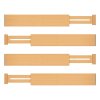 Levede Adjustable Drawer Divider Bamboo 4PC Expandable Organisers Spring Loaded
