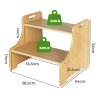 Levede Bamboo Step Stool with Handle Shelf Footstool Bathroom Kitchen Bed 220Lbs