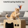 Skylos Cat Scratching Post Cat Cardboard House Cat Scratcher with Toy Indoor