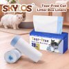 Skylos Cat Litter Bags Auto Scoop Bin Liners Heavy Duty Drawstring 40 Pack Blue