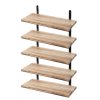 Levede Floating Shelves Wood Wall Mounted Shelf Rustic Set of 5 Light Brown