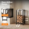Levede Firewood Rack Metal Outdoor Storage Log Holder Fireplace 30 x 22 x 59cm