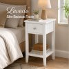 Levede Bedside Table Slim Modern End Table Drawer & Shelf Bedroom White