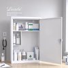 Levede Medicine Storage Box Lockable Steel Wall Cabinet 3-Tier White For Home Use