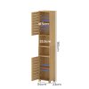 Levede Bathroom Storage Cabinet Hallway Tall Cupboard Adjustable Shelves Oak