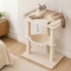 Skylos Cat Tree Tower Bed with Hammock Ball Scratching Post Large Perch Beige