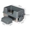 Skylos Stainless Steel Cat Litter Box High Sided Litter Tray with Scoop Pedal