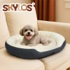 Skylos Dog Bed Luxury Soft Washable Puppy Cat Cushion Mattress Corduroy Grey M