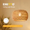 Emitto Lamp Shade Boho Paper Rope Light Shade Metal Frame for Bedroom Yellow