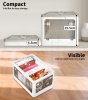 Levede 2X Folding Storage Container Large with Lid Stackable on Wheel Plastic