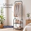 Levede Clothes Rack Heavy Duty Garment Rack 2 Shelf Locking Wheels Bedroom Black