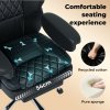Levede Office Desk Chair Big and Tall for Heavy People with Footrest PU Black
