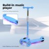 Dekko Foldable Kids Scooter Adjustable Height Flashing LED Music 3 Wheels Blue