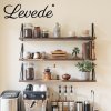 Levede Floating Shelves Wall Wood Rustic with Brackets Vintage Brown Set of 3
