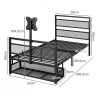 Levede Single Bed Frame Gaming Bed TV Bed 360 Rotating Mount Metal Black