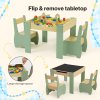 Levede Kids Table and Chair Sets 3-in-1 Study Toy Storage MDF Safe Design Green