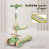 Dekko Foldable Kids Scooter Flip-able Seat Adjustable Height LED Light Green