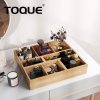 Toque 5 Pcs Bamboo Drawer Organizer Multi-Use Storage Box with Removable Divider