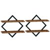 Levede Floating Shelves Hanging Rustic Brown Stylish Wall Storage 2 Set